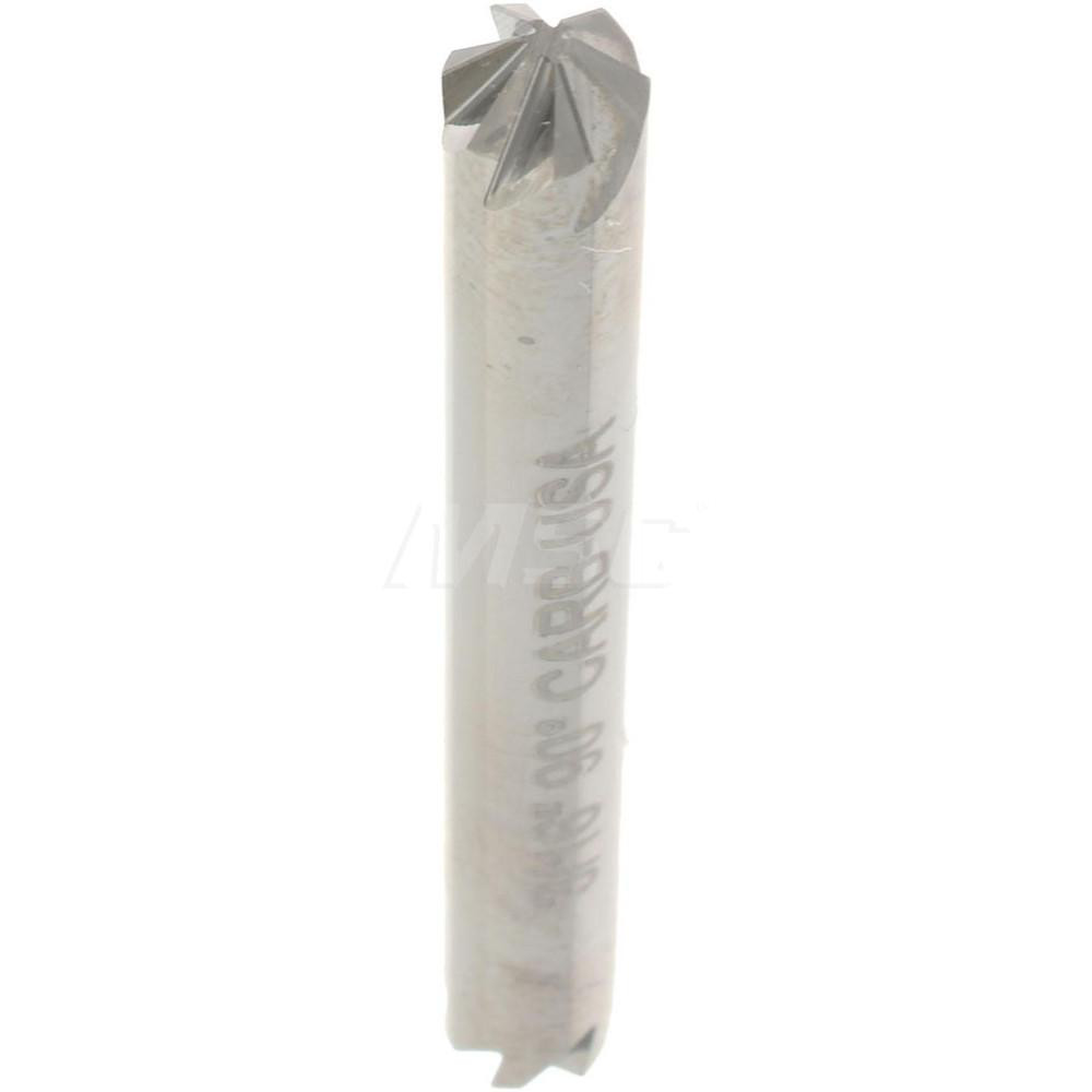 Hertel Countersink: 3/16" Head Dia, 90.00 deg Included Angle, 6 Flute, Solid Carbide, Right Hand Cut - 336-202070
