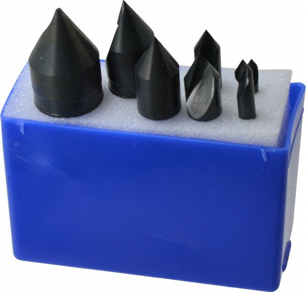 M.A. Ford® Countersink Set: 7 Pc, 3/16 to 1" Head Dia, 1 Flute, 60 deg Included Angle - 64100071