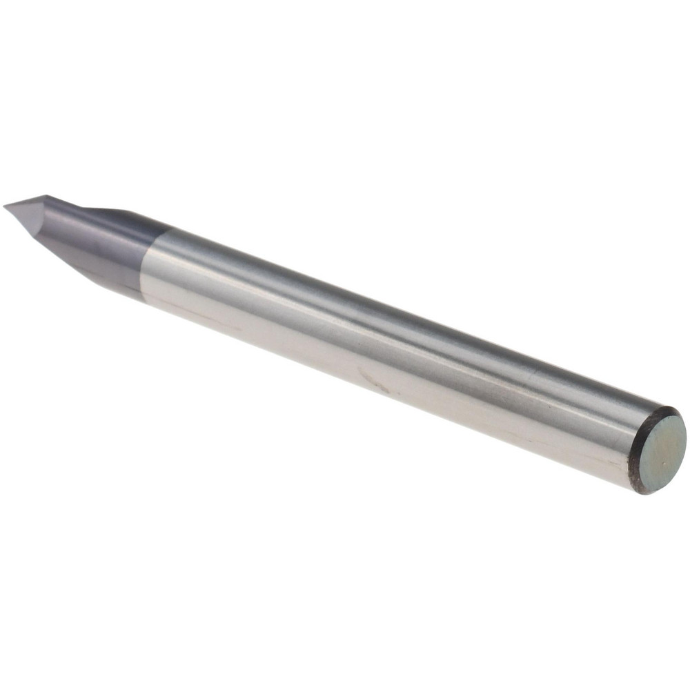 Harvey Tool Chamfer Mill: 1/4" Dia, 1/4" Shank Dia, 55 deg, 2 Flute, Solid Carbide, Single End - 47628-C3