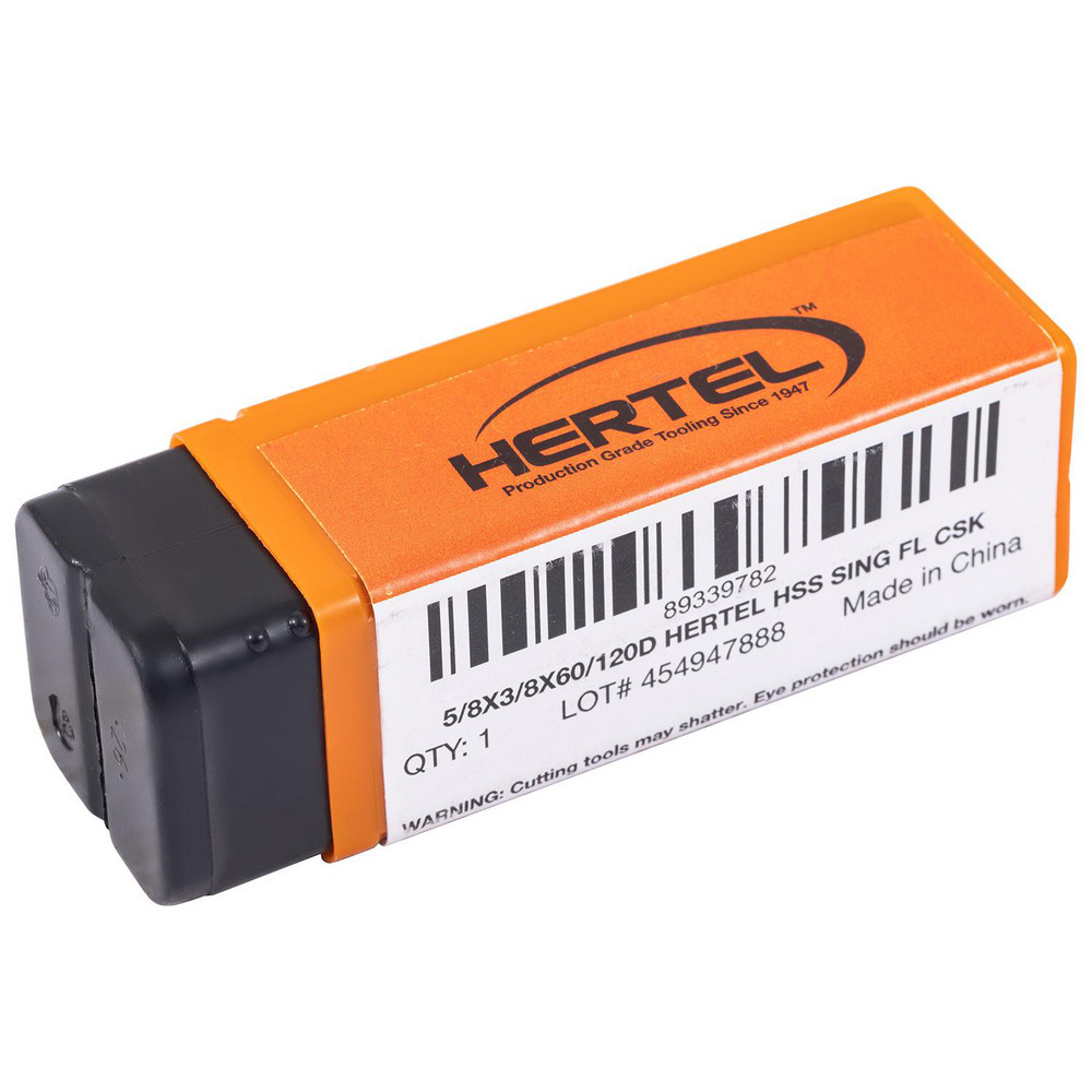 Hertel Countersink: 5/8" Head Dia, 120.00 deg Included Angle, 1 Flute, High-Speed Steel, Right Hand Cut - GX89339782