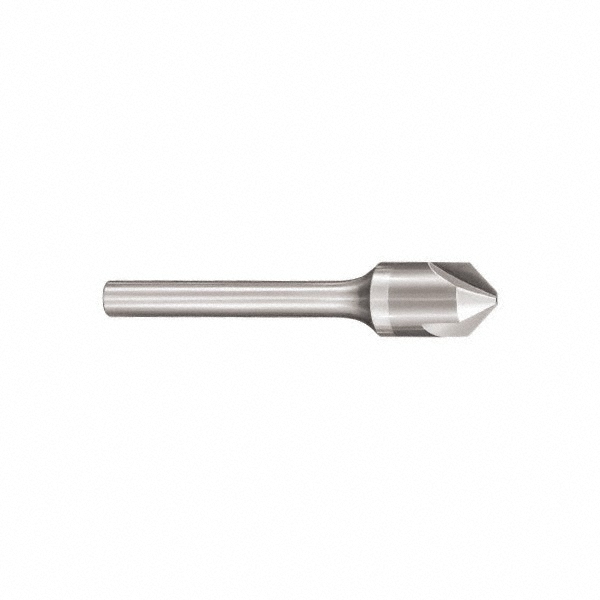 SGS Countersink: 1/4" Head Dia, 90.00 deg Included Angle, 3 Flute, Solid Carbide, Right Hand Cut - 74231