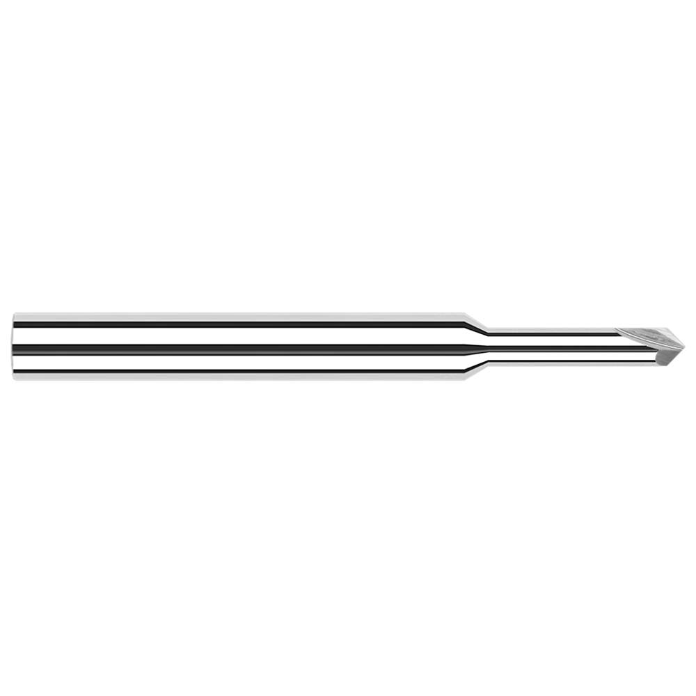 Harvey Tool Chamfer Mill: 1/16" Dia, 1/8" Shank Dia, 120 deg, 2 Flute, Solid Carbide, Single End - 54760