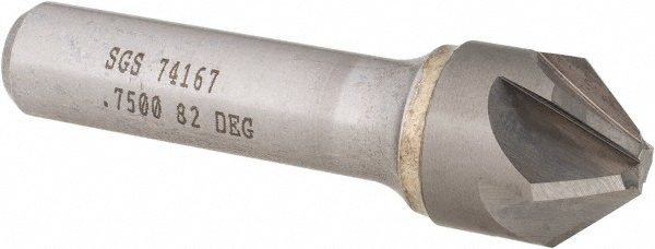 Guhring Countersink: 1" Head Dia, 82.00 deg Included Angle, 3 Flute, Cobalt Steel, Right Hand Cut - 9056740254000