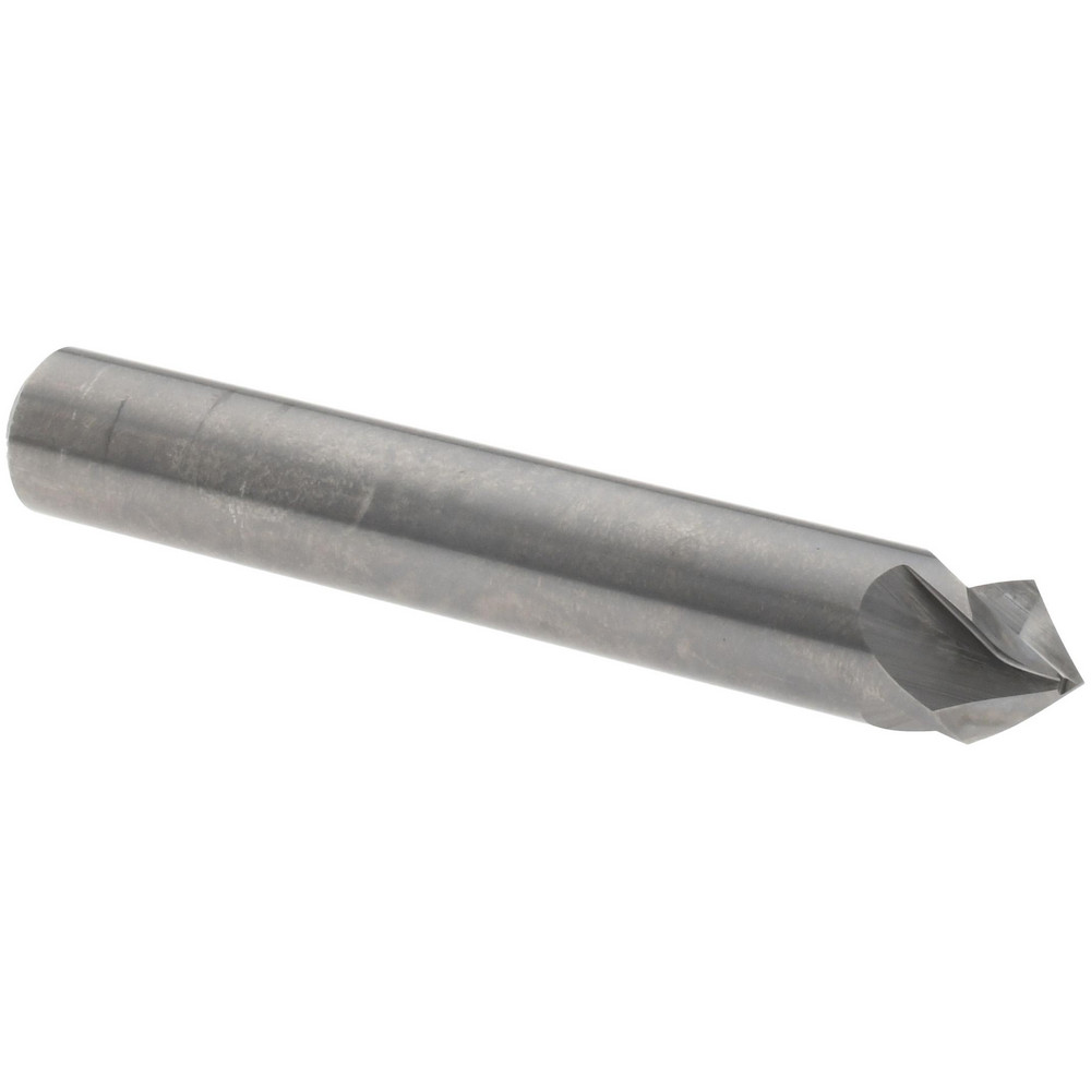 Harvey Tool Chamfer Mill: 3/8" Dia, 3/8" Shank Dia, 90 deg, 4 Flute, Solid Carbide, Single End - 859724