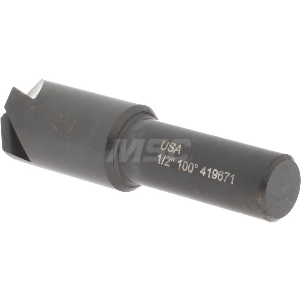 Hertel Countersink: 1/2" Head Dia, 100.00 deg Included Angle, 4 Flute, High-Speed Steel, Right Hand Cut - GX89336705