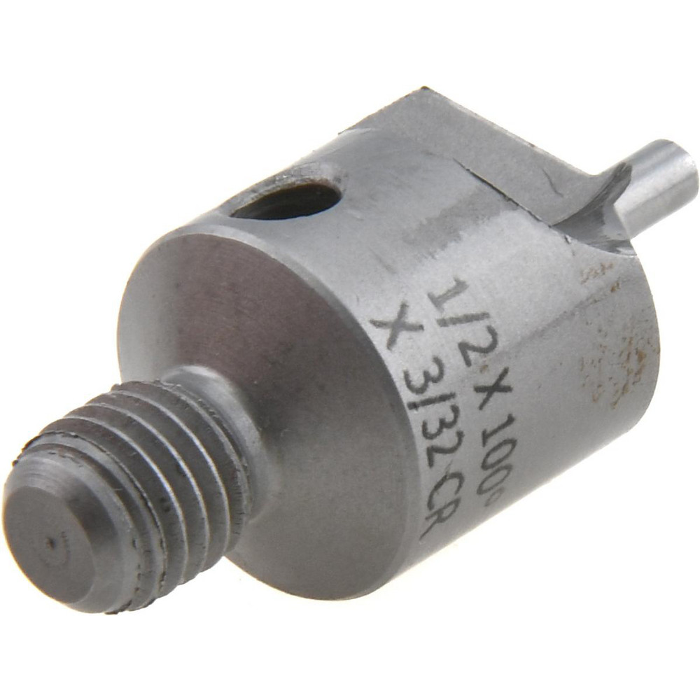 Made in USA 1-1/8" OAL, 1/2" Head Dia, 2 Flute, 100° Incl Angle, Integral Pilot, Adjustable Stop Countersink - 152-2-100-.0938
