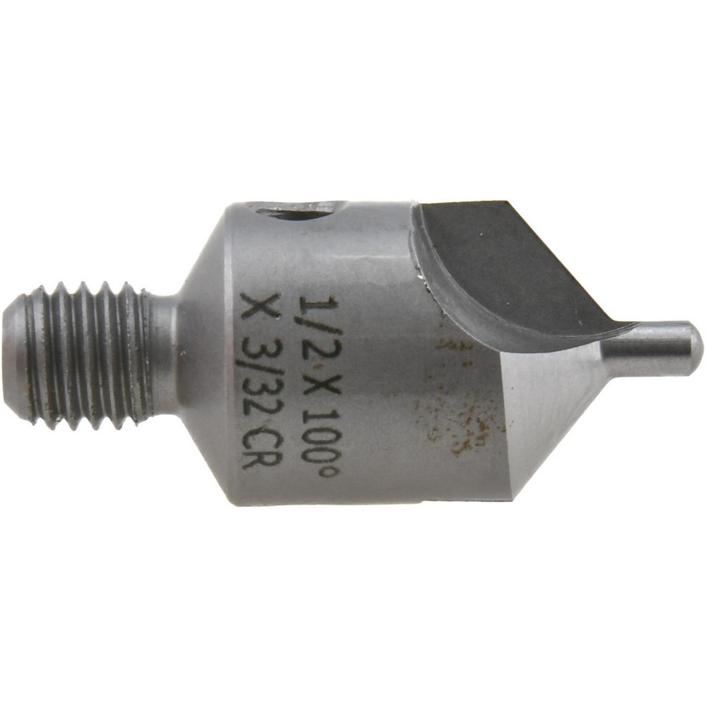 Made in USA 1-1/8" OAL, 1/2" Head Dia, 2 Flute, 100° Incl Angle, Integral Pilot, Adjustable Stop Countersink - 152-2-100-.0938