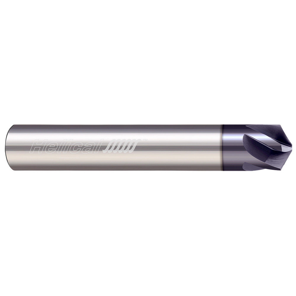 Helical Solutions Chamfer Mill: 3/4" Dia, 3/4" Shank Dia, 120 deg, 5 Flute, Solid Carbide, Single End - 07037