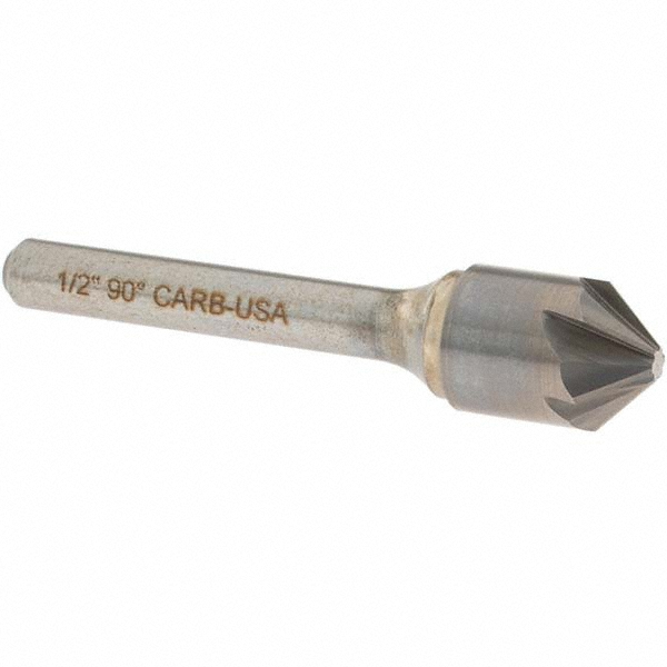 OSG Countersink: 1/2" Head Dia, 90.00 deg Included Angle, 6 Flute, Solid Carbide, Right Hand Cut - 706-5000-090