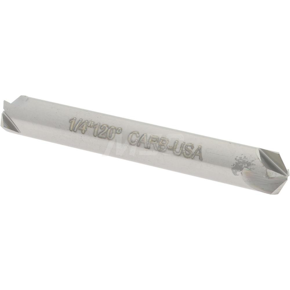 Hertel Countersink: 1/4" Head Dia, 120.00 deg Included Angle, 4 Flute, Solid Carbide, Right Hand Cut - 334-303100