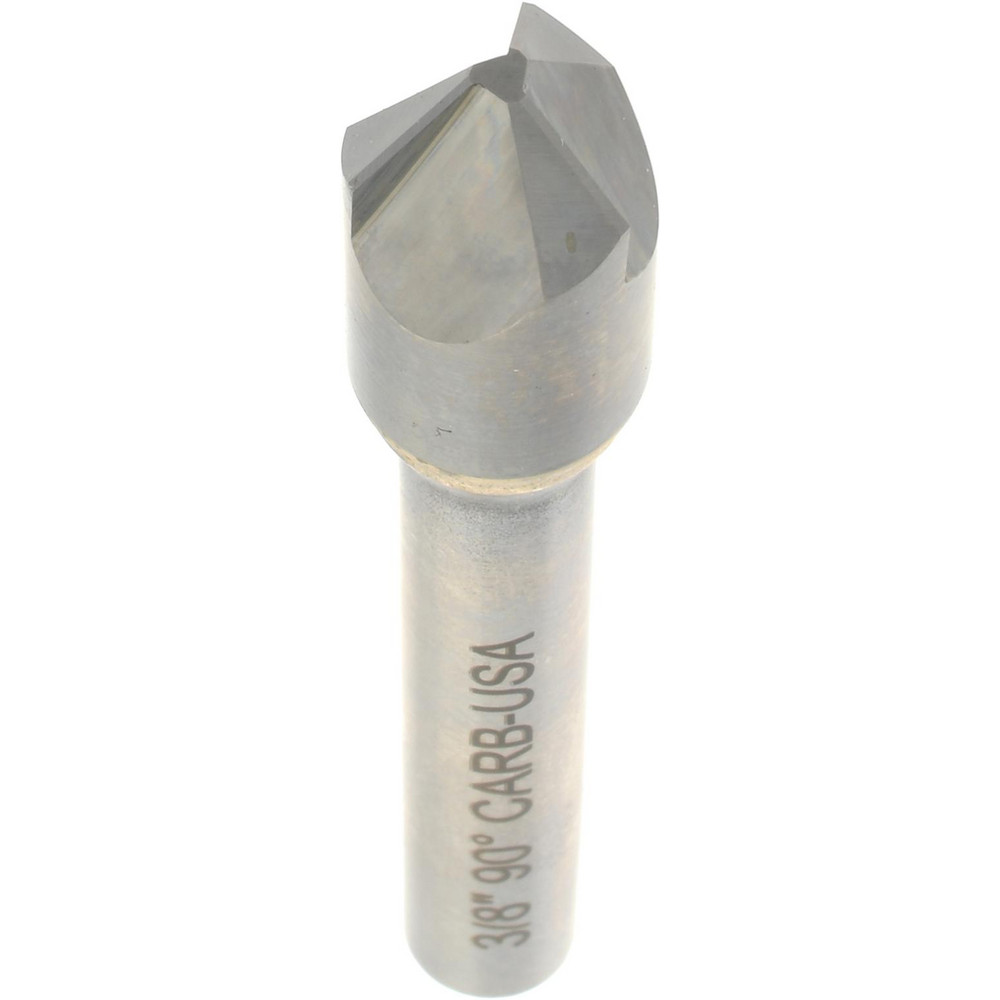 Hertel Countersink: 3/8" Head Dia, 90.00 deg Included Angle, 3 Flute, Solid Carbide, Right Hand Cut - 333-005070