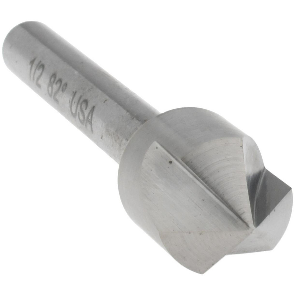 Titan USA Countersink: 1/2" Head Dia, 82.00 deg Included Angle, 3 Flute, Solid Carbide, Right Hand Cut - CS33232