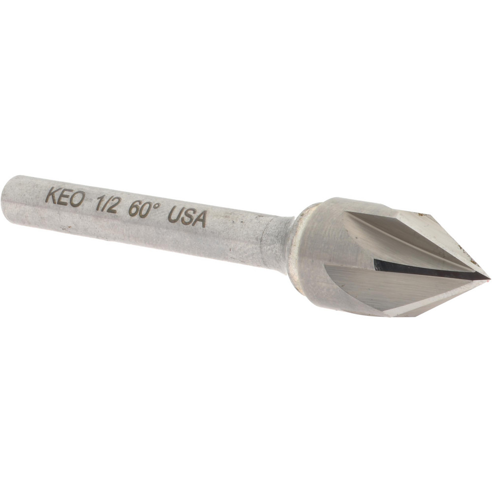 Hertel Countersink: 1/2" Head Dia, 60.00 deg Included Angle, 6 Flute, Solid Carbide, Right Hand Cut - 336-206050