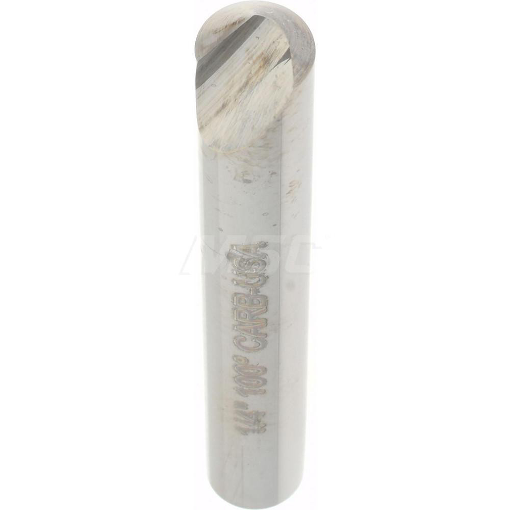 Hertel Countersink: 1/4" Head Dia, 100.00 deg Included Angle, 1 Flute, Solid Carbide, Right Hand Cut - 331-203080