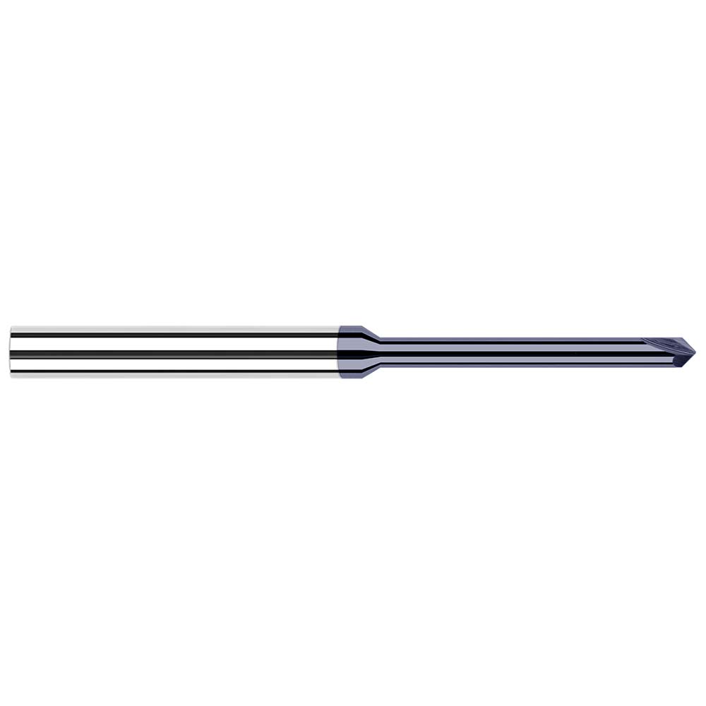 Harvey Tool Chamfer Mill: 1/16" Dia, 1/8" Shank Dia, 90 deg, 2 Flute, Solid Carbide, Single End - 844145-C3