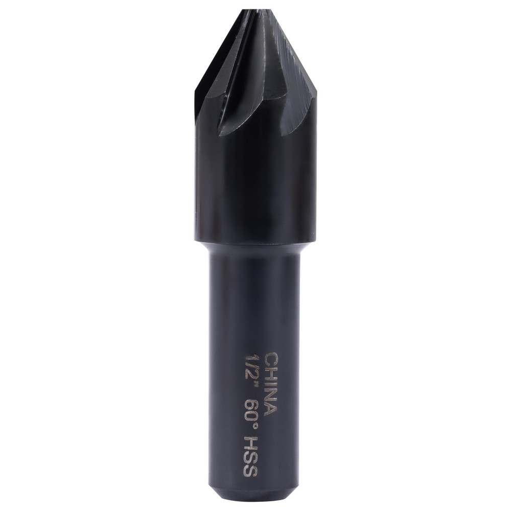 Hertel Countersink: 1/2" Head Dia, 60.00 deg Included Angle, 6 Flute, High-Speed Steel, Right Hand Cut - GX89330617