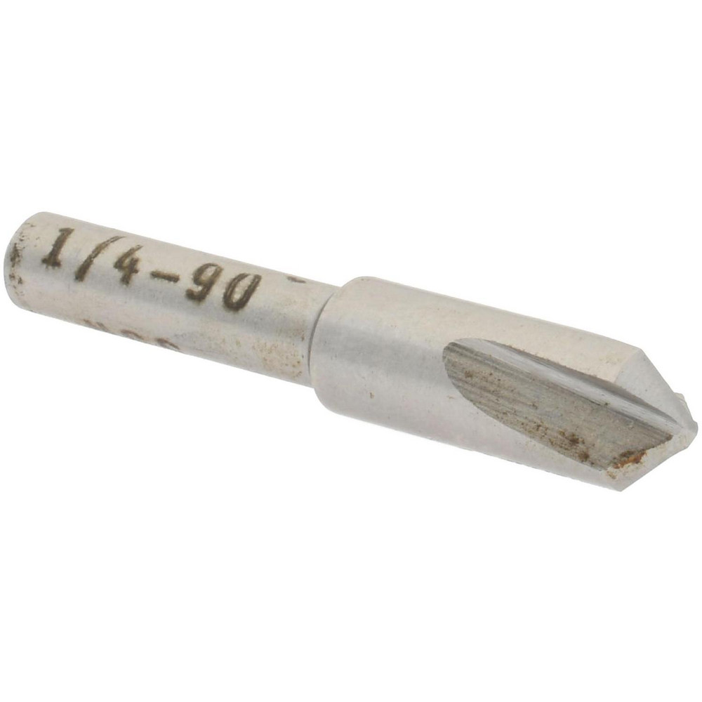 M.A. Ford® Countersink: 1/4" Head Dia, 90.00 deg Included Angle, 3 Flute, High-Speed Steel, Right Hand Cut - 92025003