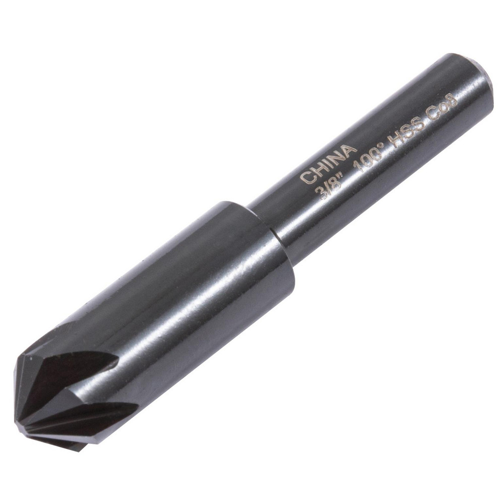 Hertel Countersink: 3/8" Head Dia, 100.00 deg Included Angle, 6 Flute, High-Speed Steel, Right Hand Cut - GX89330260