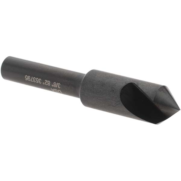 Melin Tool Countersink: 3/8" Head Dia, 82.00 deg Included Angle, 1 Flute, High-Speed Steel, Right Hand Cut - 18016