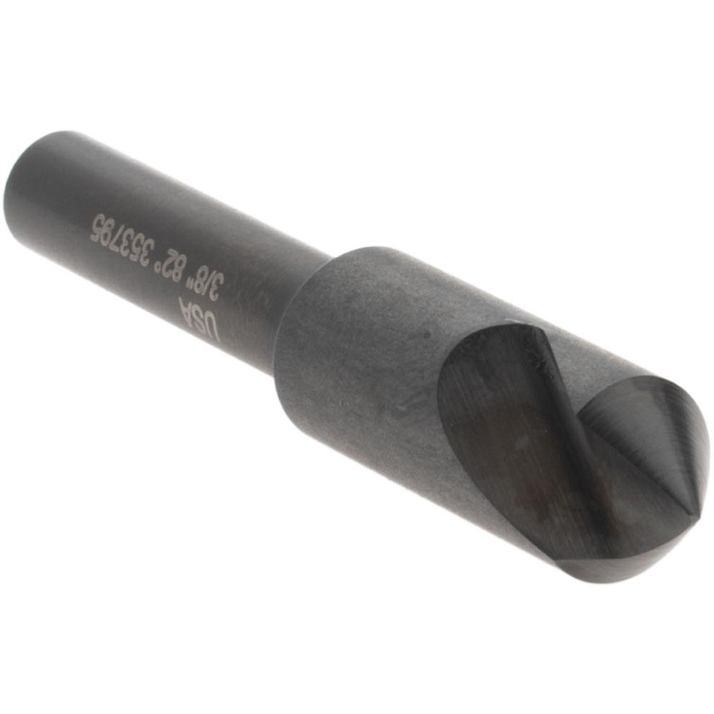 Melin Tool Countersink: 3/8" Head Dia, 82.00 deg Included Angle, 1 Flute, High-Speed Steel, Right Hand Cut - 18016