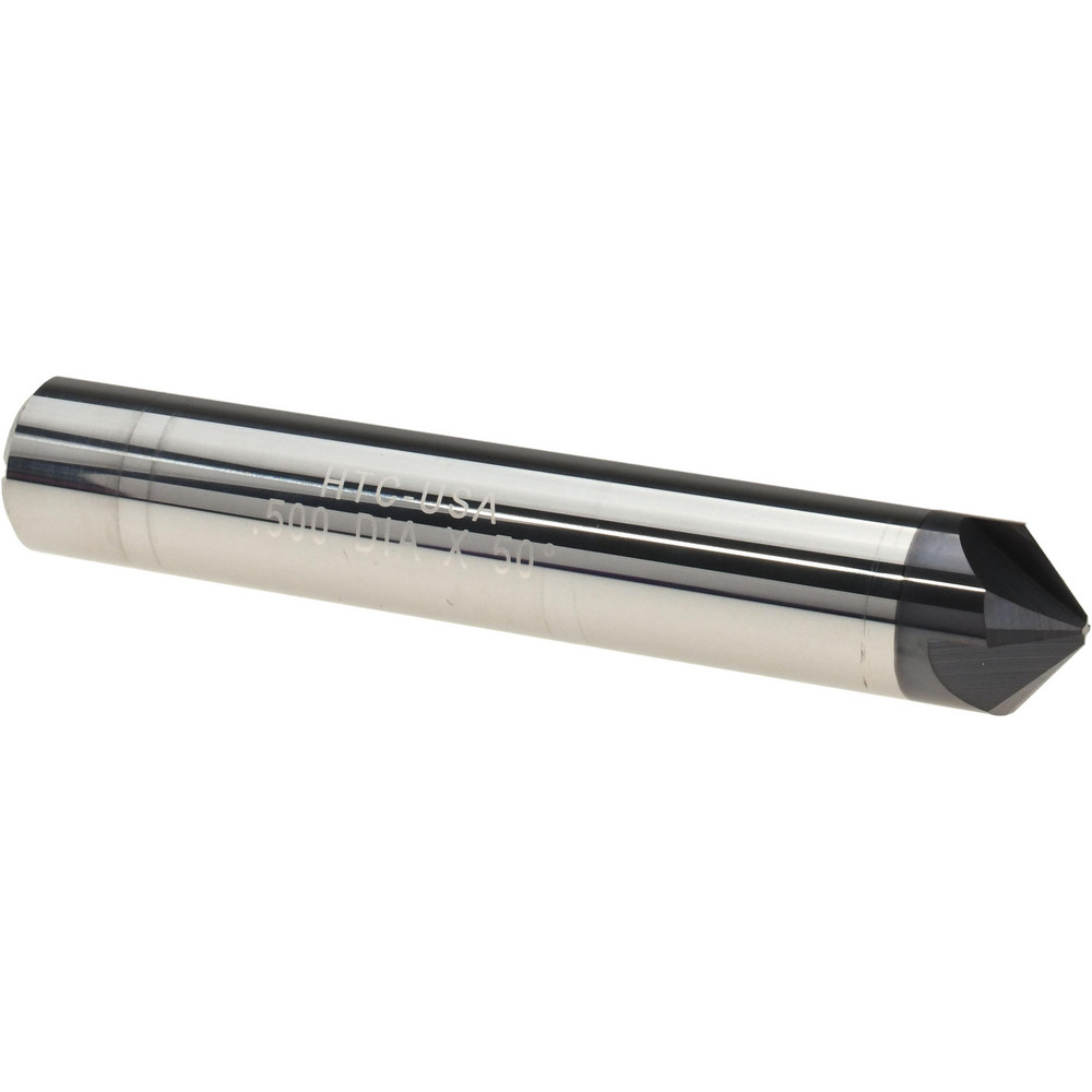 Titan USA Chamfer Mill: 1/4" Dia, 1/4" Shank Dia, 100 deg, 2 Flute, Solid Carbide, Single End - TC87699