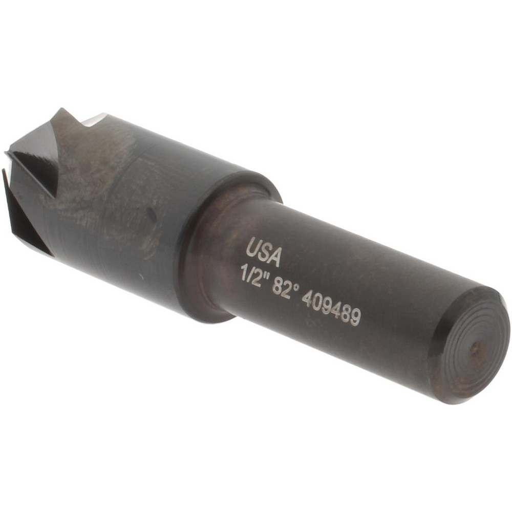 Hertel Countersink: 1/2" Head Dia, 82.00 deg Included Angle, 6 Flute, High-Speed Steel, Right Hand Cut - GX89331326