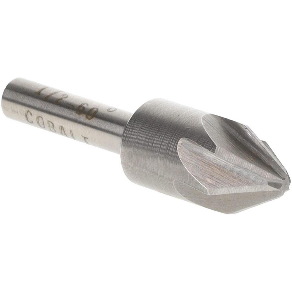 Value Collection Countersink: 1/2" Head Dia, 60.00 deg Included Angle, 6 Flute, High-Speed Steel, Right Hand Cut - SC2060032