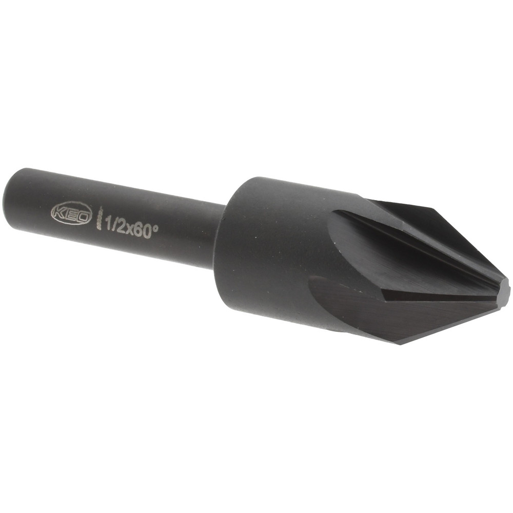 Value Collection Countersink: 1/2" Head Dia, 60.00 deg Included Angle, 6 Flute, High-Speed Steel, Right Hand Cut - SC2060032