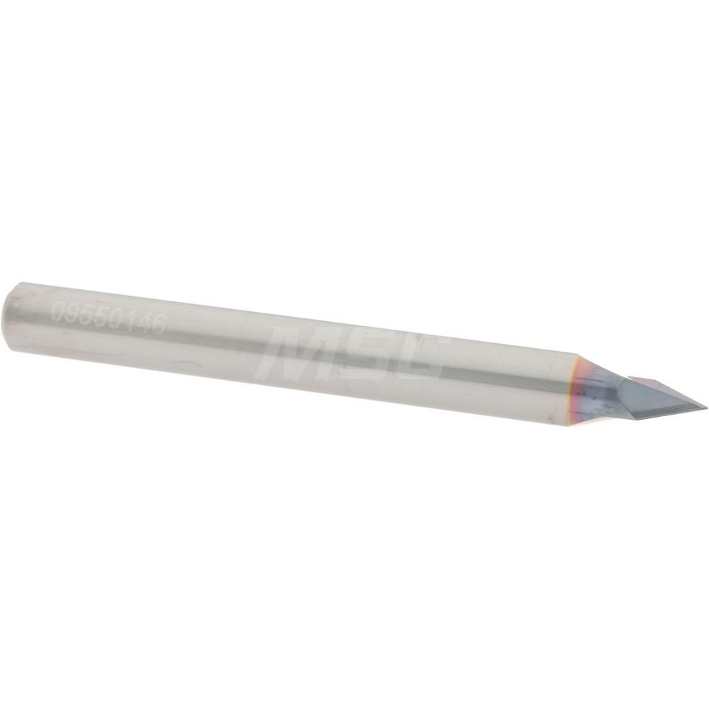 Accupro Chamfer Mill: 1/4" Dia, 1/4" Shank Dia, 60 deg, 2 Flute, Solid Carbide, Single End - 2500079