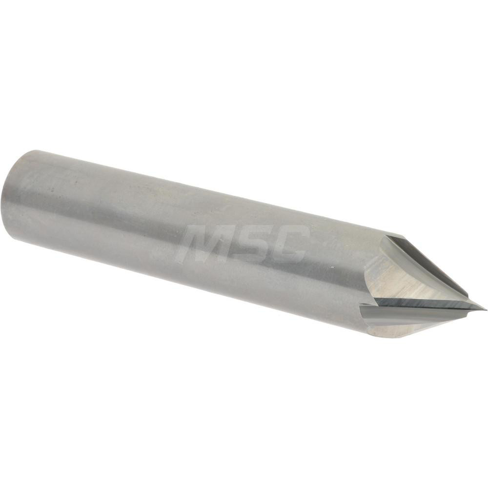 Accupro Chamfer Mill: 1/4" Dia, 1/4" Shank Dia, 60 deg, 2 Flute, Solid Carbide, Single End - 2500079