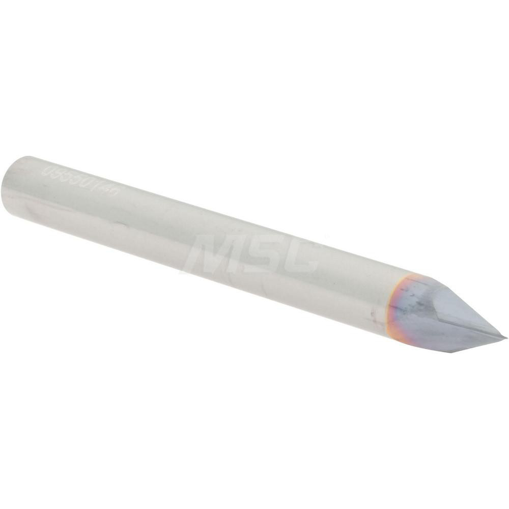 Accupro Chamfer Mill: 1/4" Dia, 1/4" Shank Dia, 60 deg, 2 Flute, Solid Carbide, Single End - 2500079