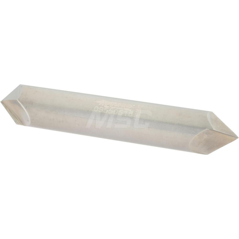Harvey Tool Chamfer Mill: 1/2" Dia, 1/2" Shank Dia, 90 deg, 2 Flute, Solid Carbide, Double End - 905845