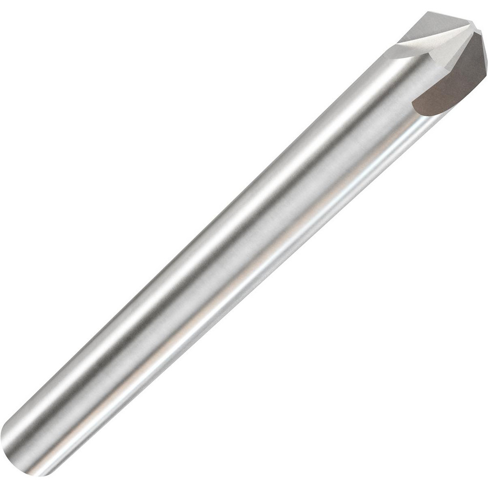 Harvey Tool Chamfer Mill: 1/8" Dia, 1/8" Shank Dia, 90 deg, 3 Flute, Solid Carbide, Single End - 968645
