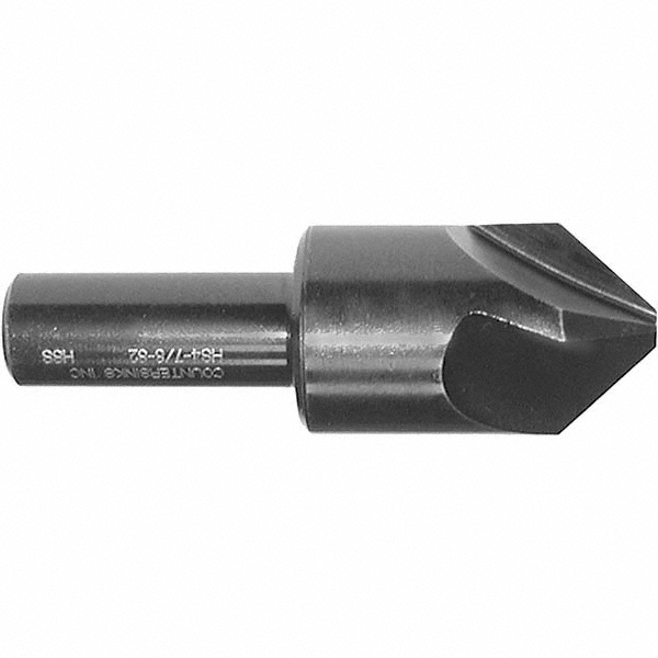 Melin Tool Countersink: 1/2" Head Dia, 90.00 deg Included Angle, 4 Flute, High-Speed Steel, Right Hand Cut - 18631