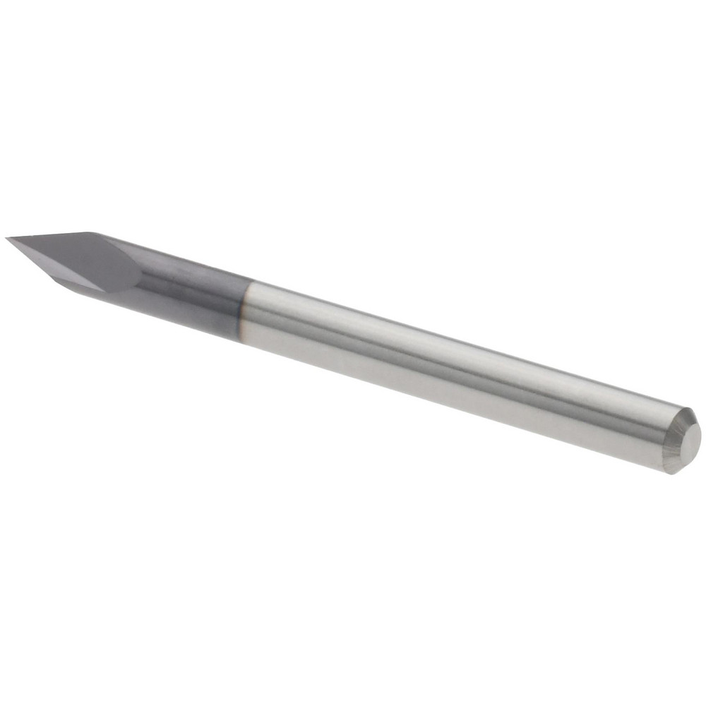 Harvey Tool Chamfer Mill: 1/8" Dia, 1/8" Shank Dia, 45 deg, 2 Flute, Solid Carbide, Single End - 18723-C3