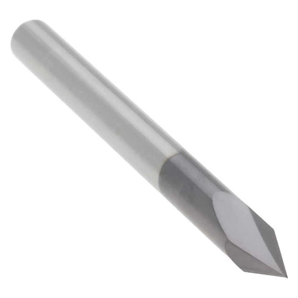 Harvey Tool Chamfer Mill: 1/8" Dia, 1/8" Shank Dia, 45 deg, 2 Flute, Solid Carbide, Single End - 18723-C3