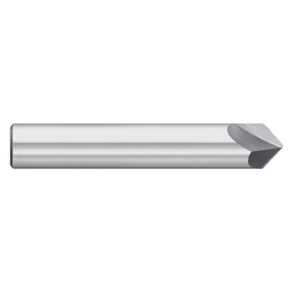 Harvey Tool Chamfer Mill: 1/8" Dia, 1/8" Shank Dia, 45 deg, 2 Flute, Solid Carbide, Single End - 18723-C3