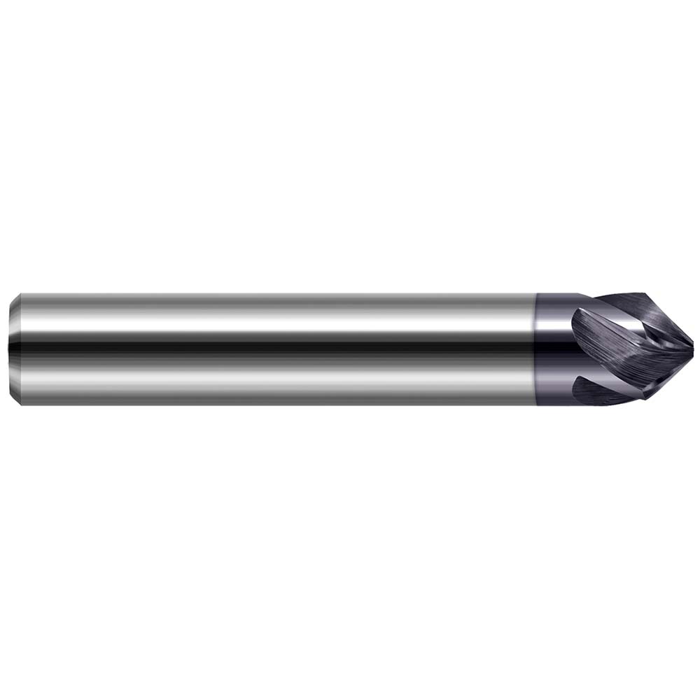 Harvey Tool Chamfer Mill: 1/2" Dia, 1/2" Shank Dia, 60 deg, 3 Flute, Solid Carbide, Single End - 916532-C3
