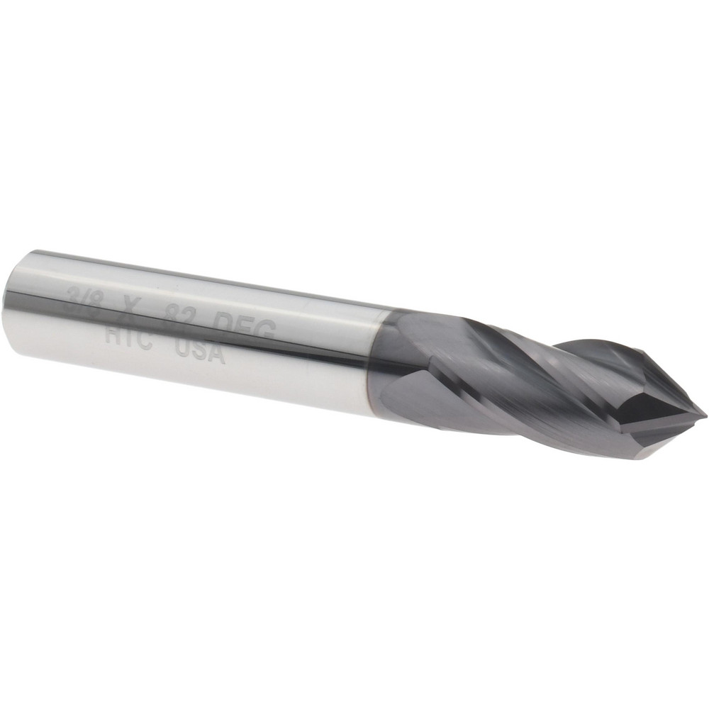 Titan USA Chamfer Mill: 1/4" Dia, 1/4" Shank Dia, 82 deg, 2 Flute, Solid Carbide, Single End - TC85116