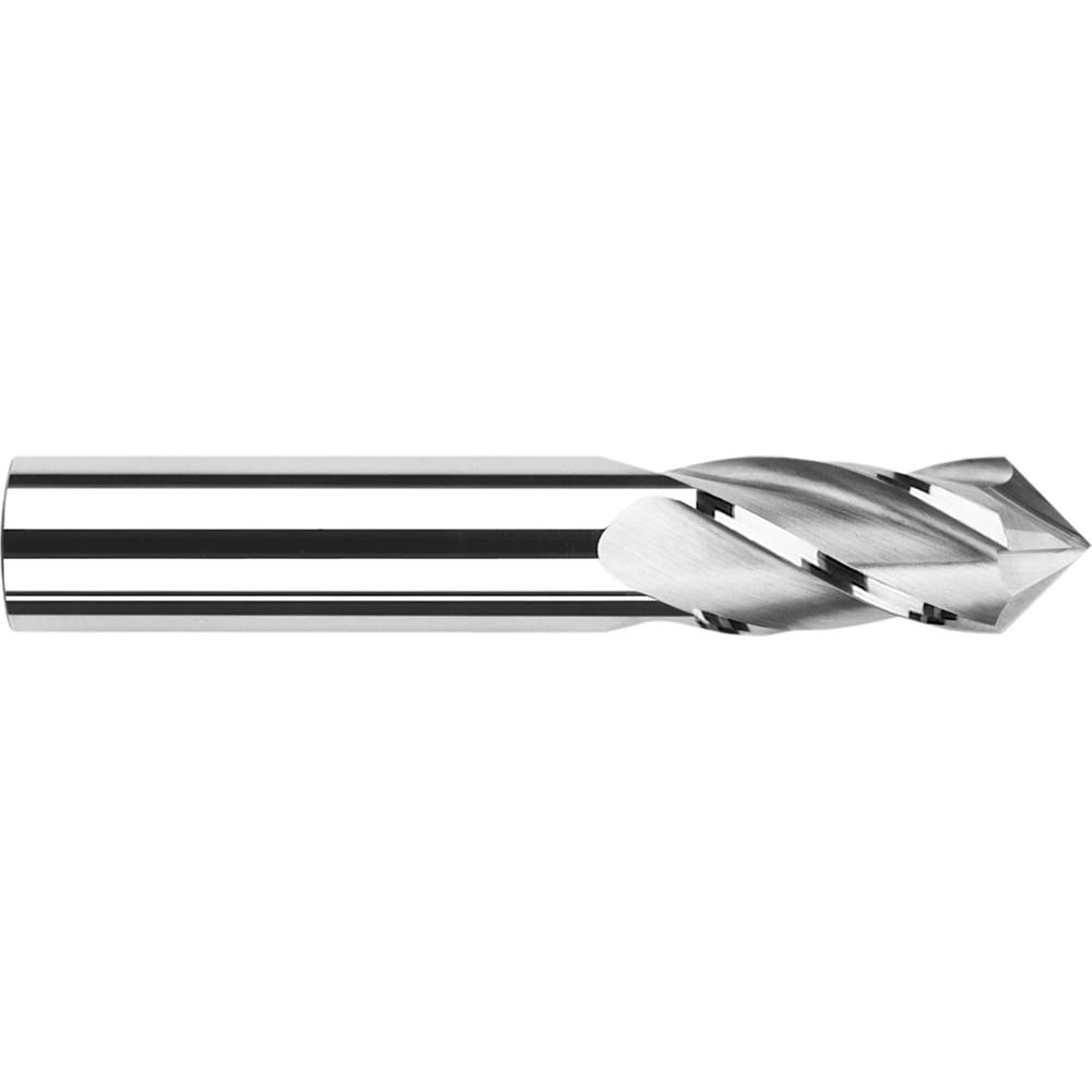 Titan USA Chamfer Mill: 1/4" Dia, 1/4" Shank Dia, 82 deg, 2 Flute, Solid Carbide, Single End - TC85116