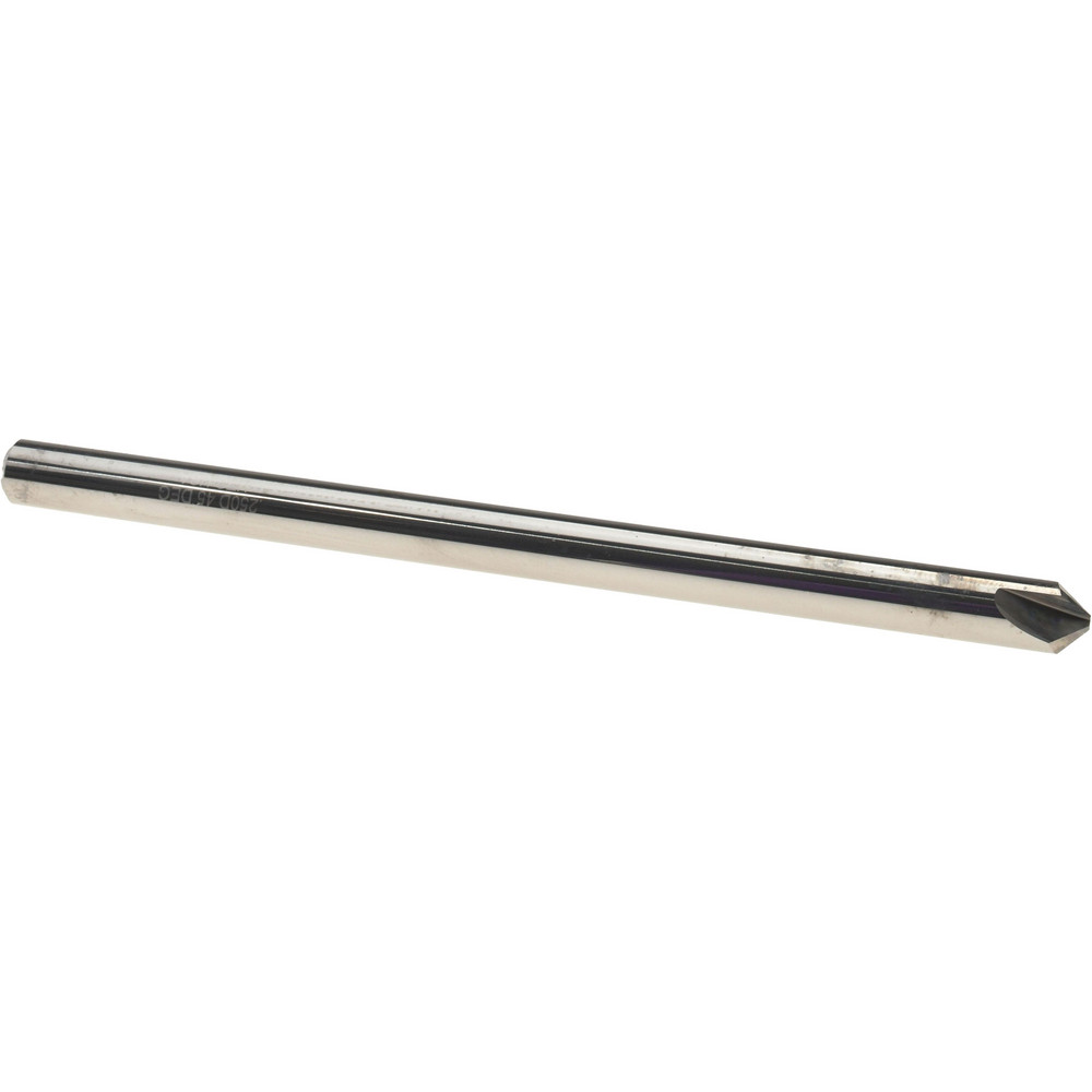 Melin Tool Chamfer Mill: 1/4" Dia, 1/4" Shank Dia, 90 deg, 2 Flute, Solid Carbide, Single End - 56284