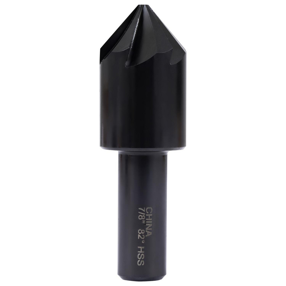 Hertel Countersink: 7/8" Head Dia, 82.00 deg Included Angle, 6 Flute, High-Speed Steel, Right Hand Cut - GX89331193