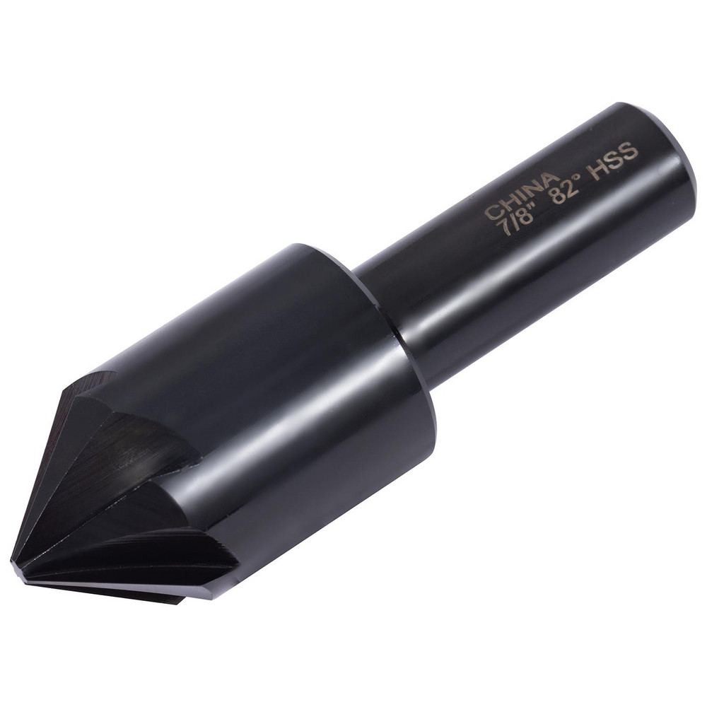 Hertel Countersink: 7/8" Head Dia, 82.00 deg Included Angle, 6 Flute, High-Speed Steel, Right Hand Cut - GX89331193