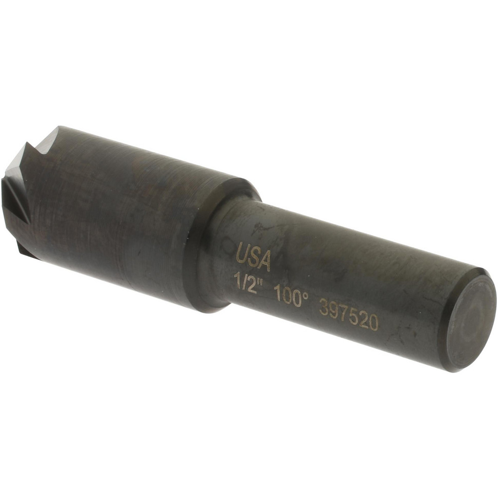 Hertel Countersink: 1/2" Head Dia, 100.00 deg Included Angle, 6 Flute, High-Speed Steel, Right Hand Cut - GX89331573
