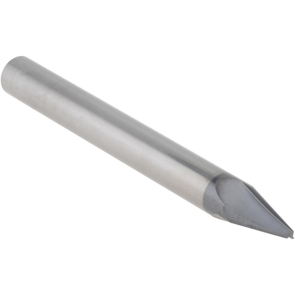 Accupro Chamfer Mill: 1/4" Dia, 1/4" Shank Dia, 30 deg, 3 Flute, Solid Carbide, Single End - EM99943835