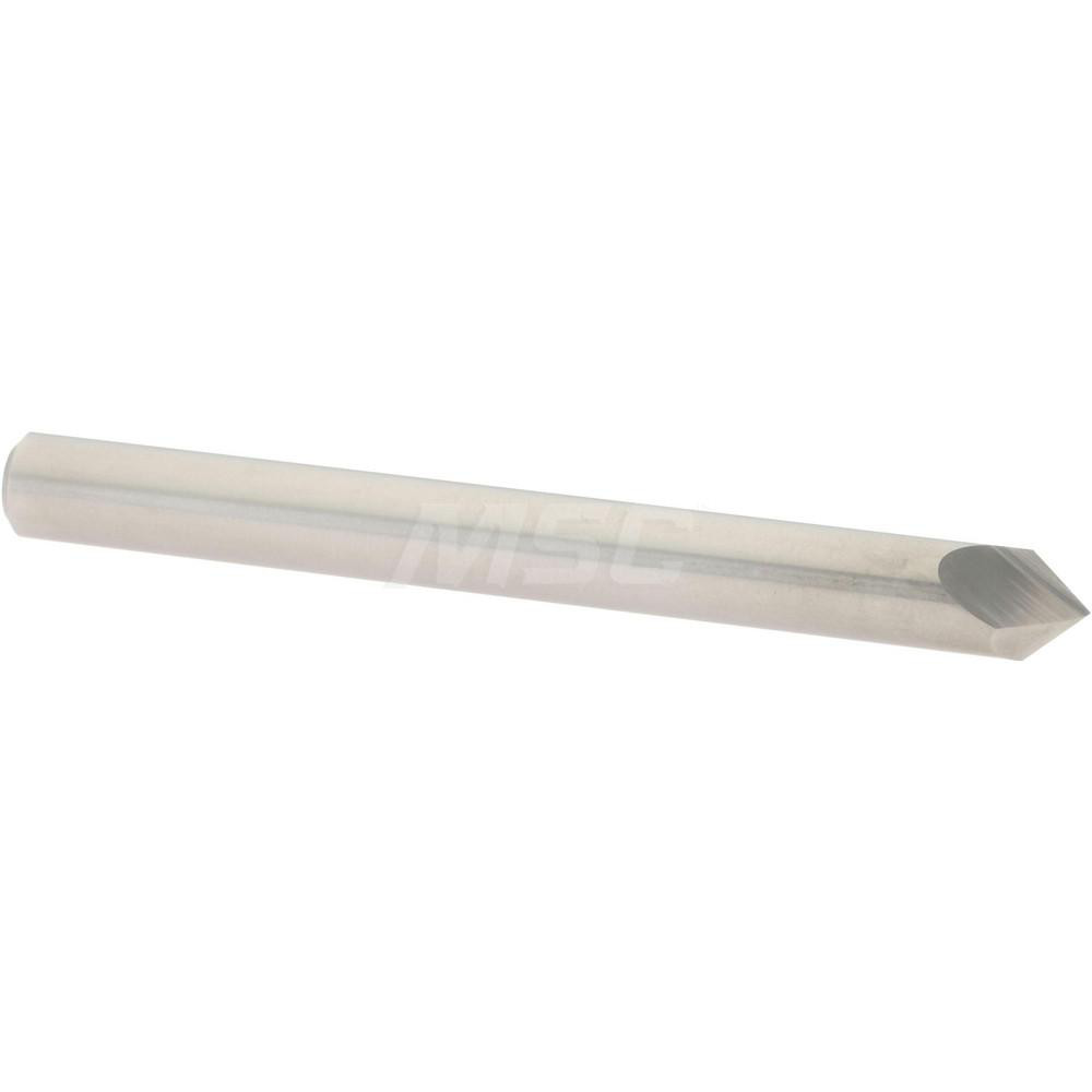 Harvey Tool Chamfer Mill: 3/16" Dia, 3/16" Shank Dia, 82 deg, 3 Flute, Solid Carbide, Single End - 978141