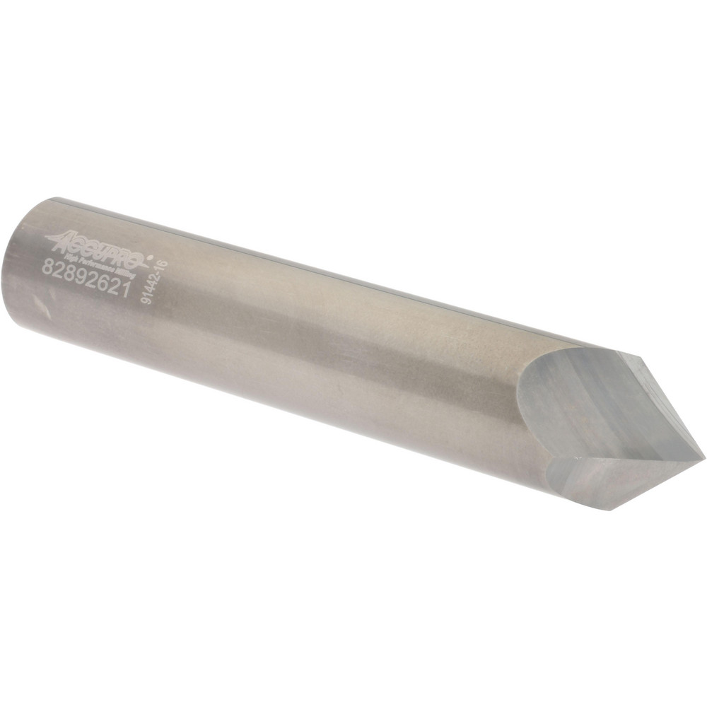 Harvey Tool Chamfer Mill: 3/16" Dia, 3/16" Shank Dia, 82 deg, 3 Flute, Solid Carbide, Single End - 978141