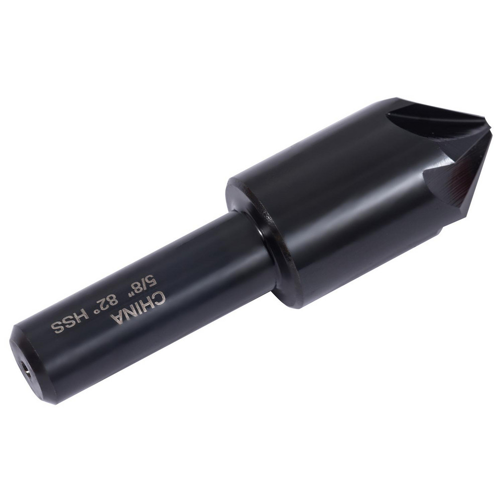 Hertel Countersink: 5/8" Head Dia, 82.00 deg Included Angle, 6 Flute, High-Speed Steel, Right Hand Cut - GX89330401