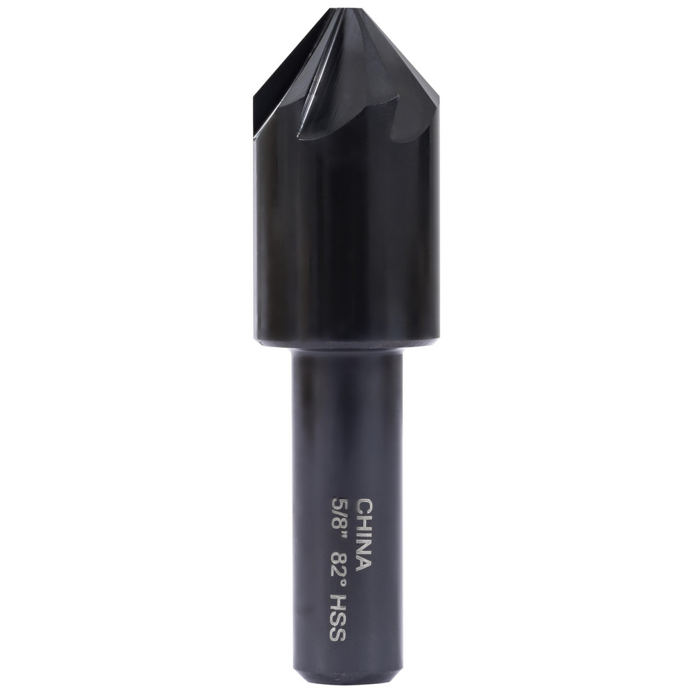 Hertel Countersink: 5/8" Head Dia, 82.00 deg Included Angle, 6 Flute, High-Speed Steel, Right Hand Cut - GX89330401