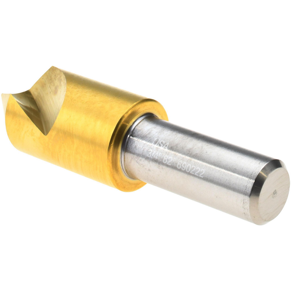 Melin Tool Countersink: 3/4" Head Dia, 82.00 deg Included Angle, 1 Flute, Cobalt Steel, Right Hand Cut - 18167